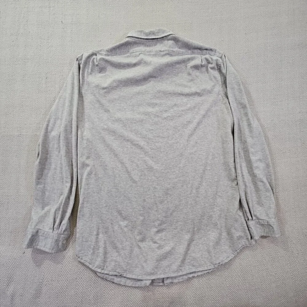 Polo Ralph Lauren Shirt Men's XXL Gray Button Up‎ Jersey Knit Collard Old Money